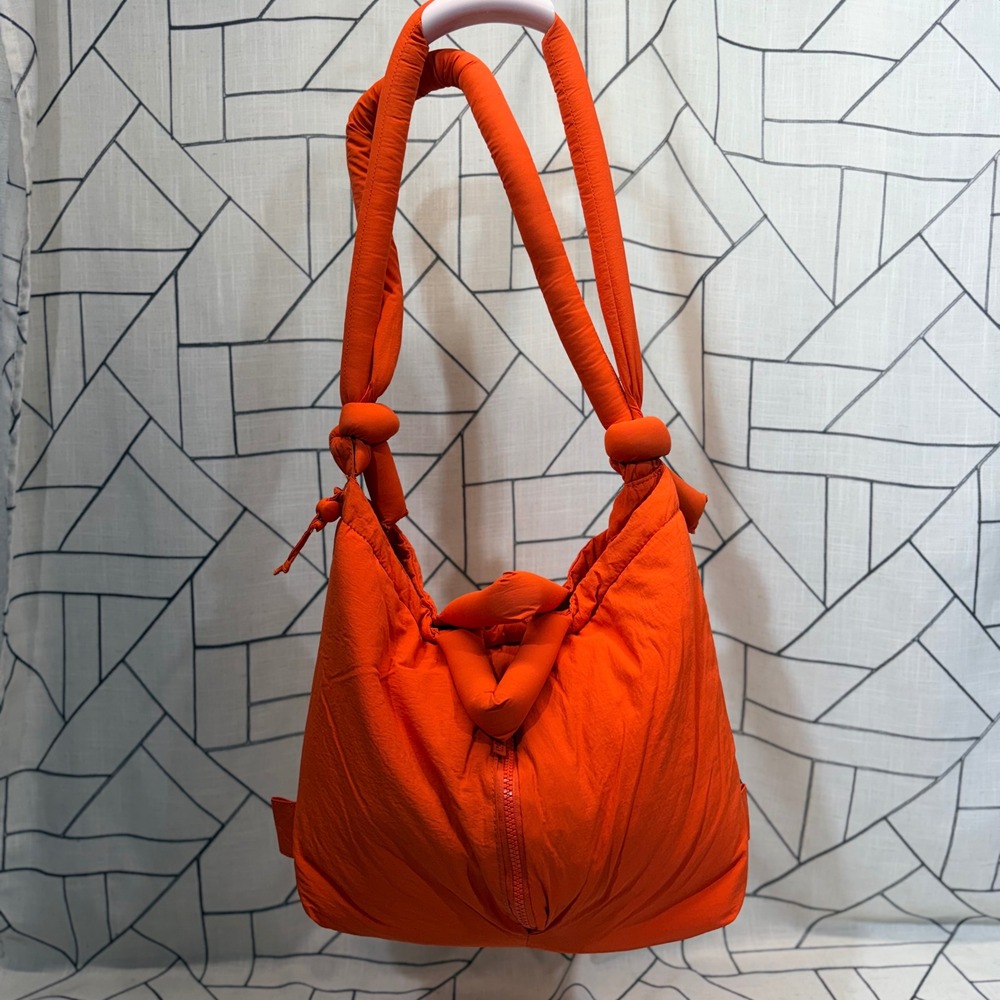 Ölend Ona Soft Bag Backpack Large Orange Puffy Nylon Water Resistant